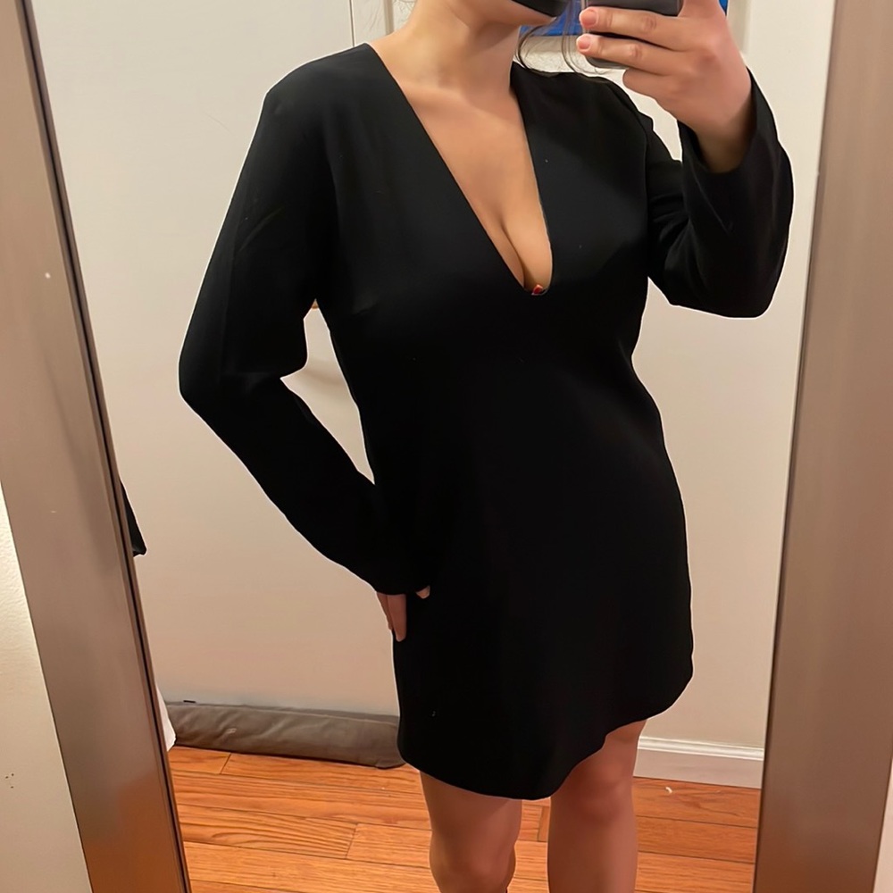 Sam black dress v neck